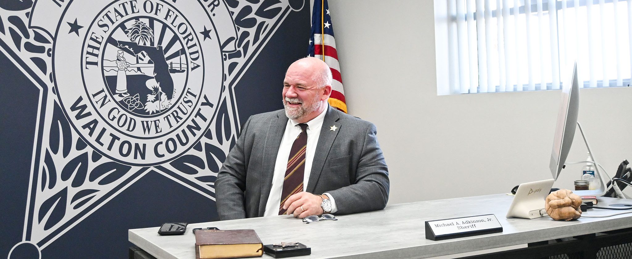 Sheriff at desk